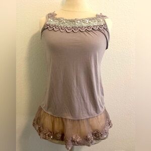 Axes Femme, Lolita Butterfly Lace Tank Top